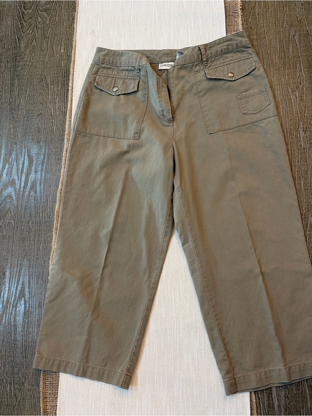 Chico's Khaki Cotton Casual Pants